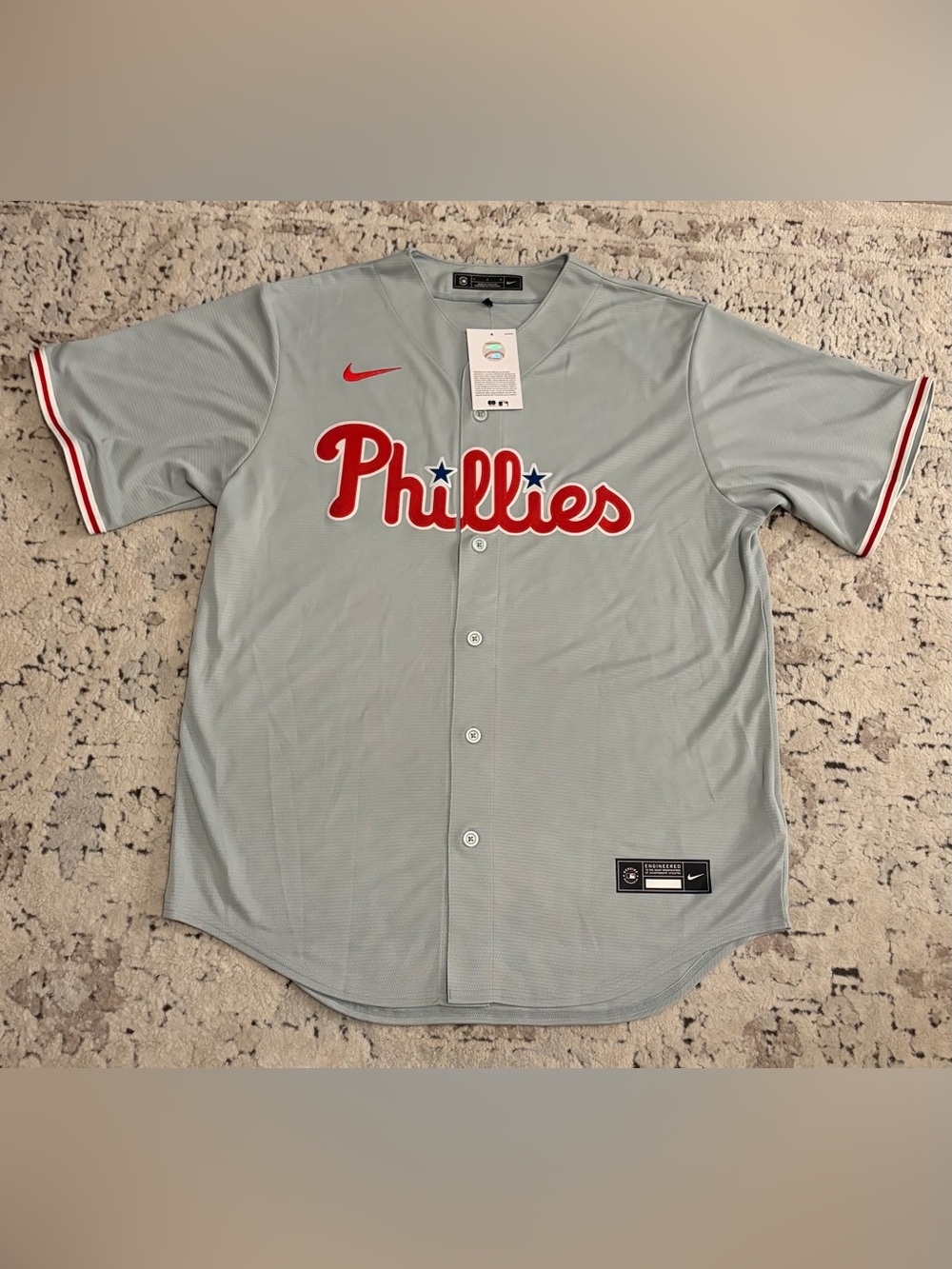 Nike Authentic Philadelphia Phillies Gray MLB Baseball Jersey Men’s Sz: L